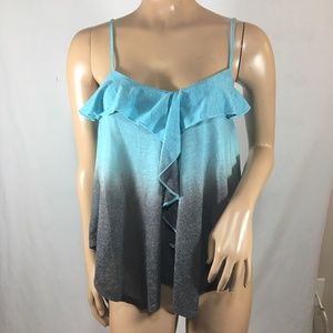 Teal/Gray Ombré Handkerchief Bottom Camisole